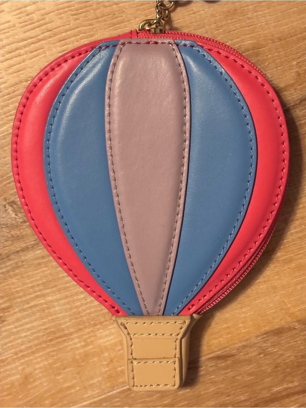 kate spade Hot Air Balloon Coin Purse - Pink, Blue, Lilac, Tan 100% leather RARE - Picture 9 of 14